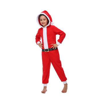 Wizland Kids Santa Onesie One Piece Santa Costume Unisex Christmas Costume Girls Boys Halloween Onesie 4-6