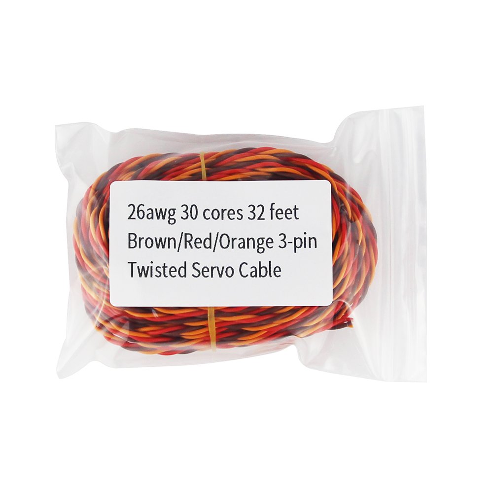 OliYin Servo Cable 3p line 32 feet for Futaba JR Hitec RC Twisted servo Hobby Model Aircraft Wiring 30 Coresx0.08