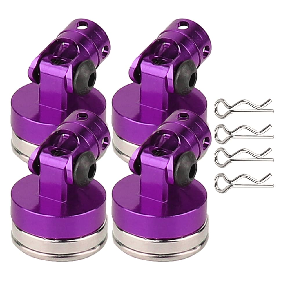 Pothyes 4Pcs Rc Magnetic Body Post With Clips,Alloy Magnetic Stealth Invisible Body Shell Mount Column Compatible With Hsp Redca