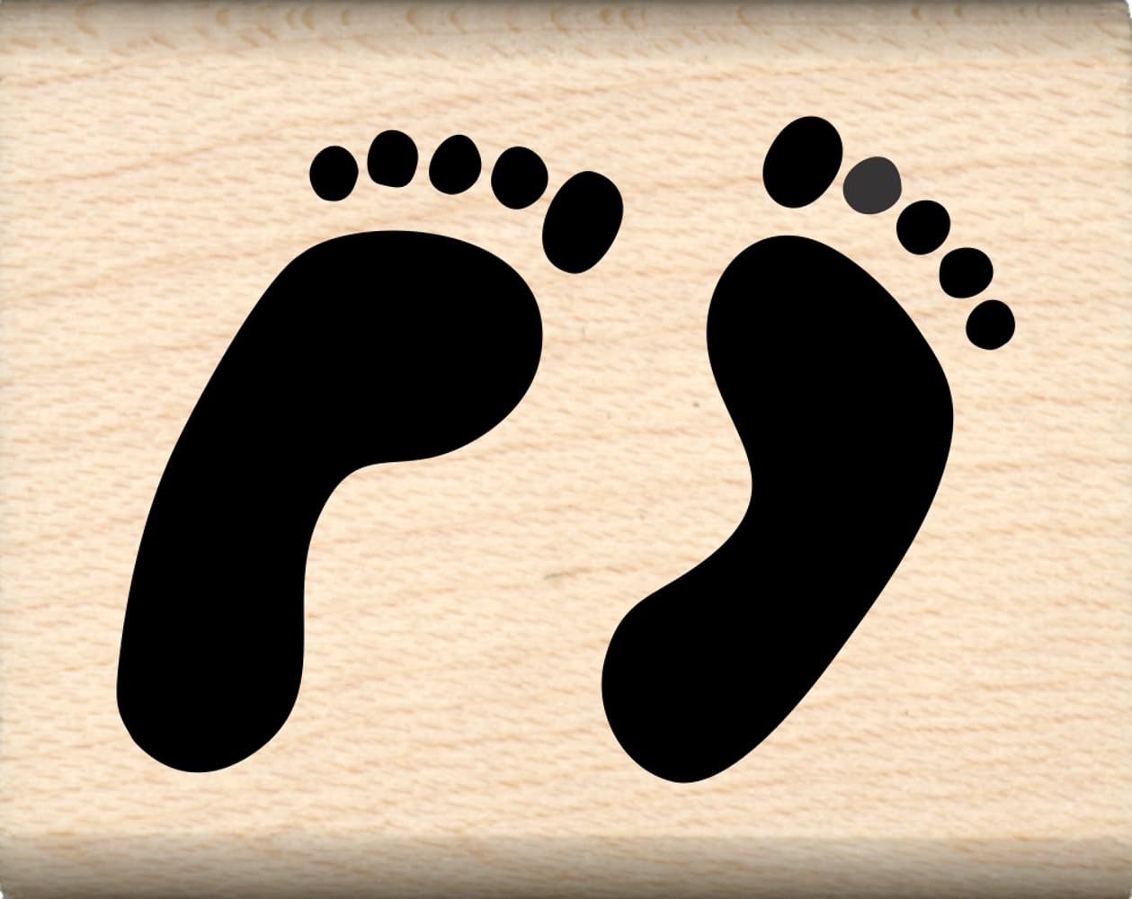 Stamps By Impression Feet, Footprints Rubber Stamp, Small (.75' X 1')
