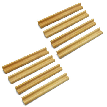 Yuanhe Scrabble Letter Tile Holders - Wooden Scrabble Rack Tray Set Of 8, For Crafts And Game Stands