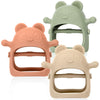 Eascrozn 3 Pack Baby Teething Toys 3 Months+ Silicone Teething Mitten for Babies Anti Drop Wrist Hand Teether Baby Chew Toys for Sucking Needs