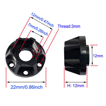 Amogot 4Pcs Rc Metal 12Mm Hex Wheel Hubs Adapters For 1.9/2.2Inch Beadlock Wheel Rim Axial Scx10 Trx4 Wraith Gen7 Gen8 D90 Cc01