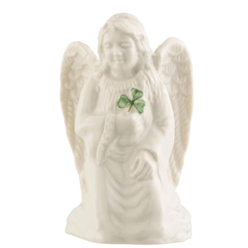 Belleek Angel Of Protection - Handcrafted Guardian Angel Figurine Porcelain Irish Decor, 2.16'L X 2.08'W X 3.3'H, White