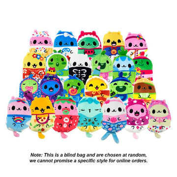 Kittens Vs Gherkins - Mystery Bag - Contains 1 Pair Of 3 Bean Filled Plushies Collect These As Stocking Stuffers, Fidget Toys Or