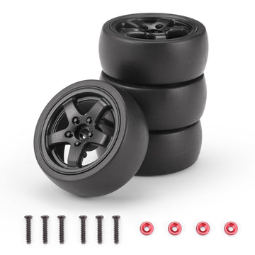 Haiboxing Rc Drift Car Spare Parts,1/18 Remote Control Replacement Drift Wheels Complete(Front/Rear) 4Pcs With Wheel Rings Apply