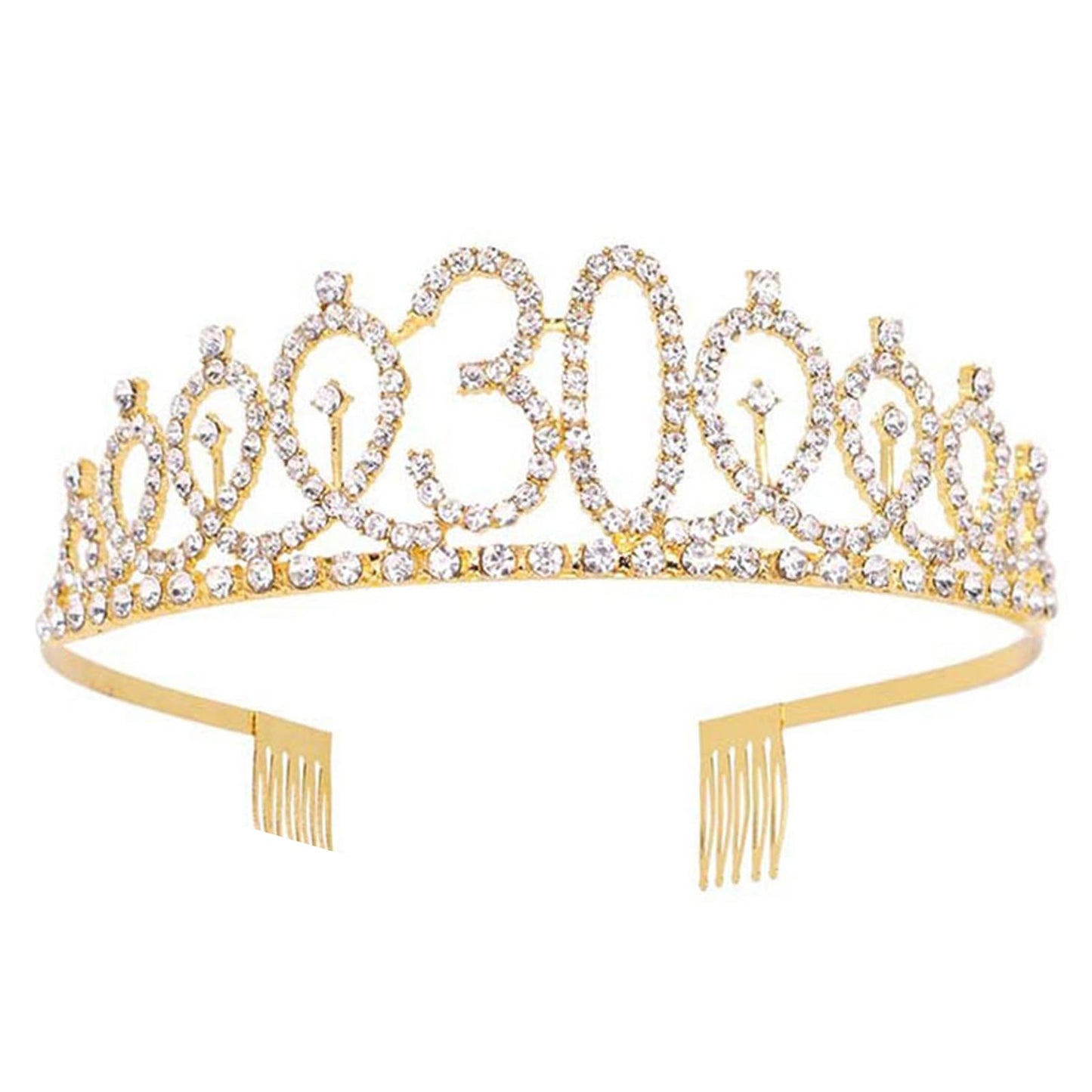 I Am 30' Birthday Tiaras And Crowns For Women Girls, Birthday Decorations Sash Crystal Tiara Party Supplies
