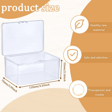 Qunclay 10 Pcs Playing Card Cases Trading Card Deck Case Clear Playing Card Box Playing Deck Card Storage Box Card Organizer Com