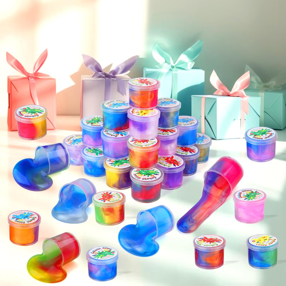 20 Pack Galaxy Slime, Slime Party Favors For Kids Slime Goodie Bag Easter Basket Stuffers Birthday Gifts Class Prizes Girls Boys Adults Stress Relief Toys Super Soft Non-Sticky Putty