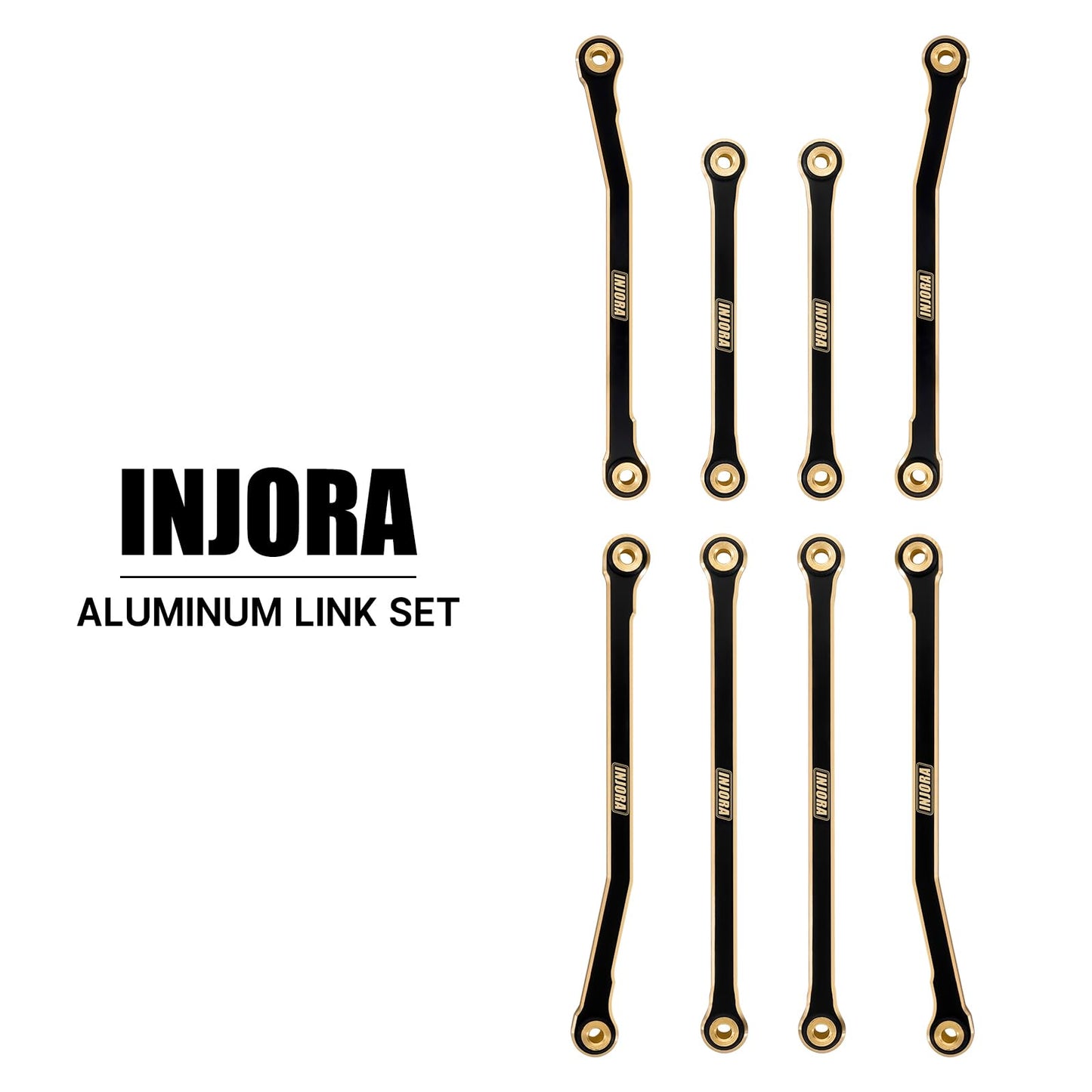 INJORA Black Coating Brass High Clearance Chassis Links for 1/18 RC Crawler Redcat Ascent-18 Upgrade