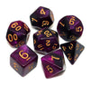 Creebuy Black Mix Purple Nebula Dice Dnd Polyhedral Dice Set For Dungeon And Dragons D&D Pathfinder Rpg Board Games 7-Die Set Wi