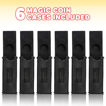 Artcreativity Coin Trick Magic Slider Cases, Set Of 6, Magic Toys And Party Favors For Kids, Magician Props For Boys And Girls, Fun Goodie Bag Fillers, Prank And Gag Toys For Children