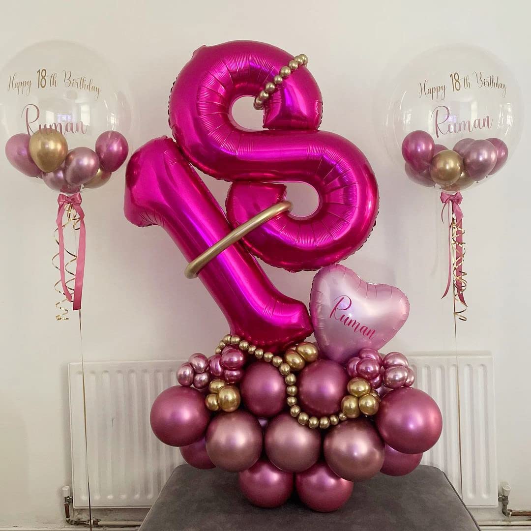 1 Balloon Number Hot Pink 1 Birthday Balloon 40 Inch Foil Mylar Large 1 Balloon Numbers For Birthday Party Anniversary Festival
