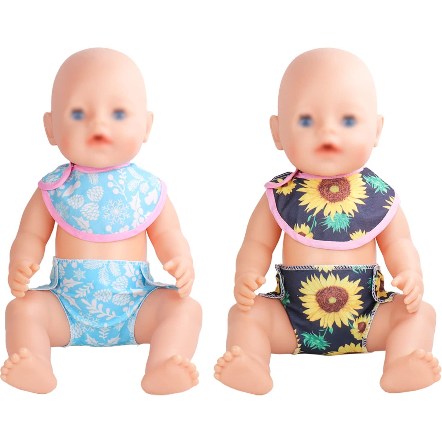 Sotogo 20 Pieces Doll Diapers Doll Underwear Doll Bibs Doll Accessories For 14-18 Inch Baby Dolls And American Doll
