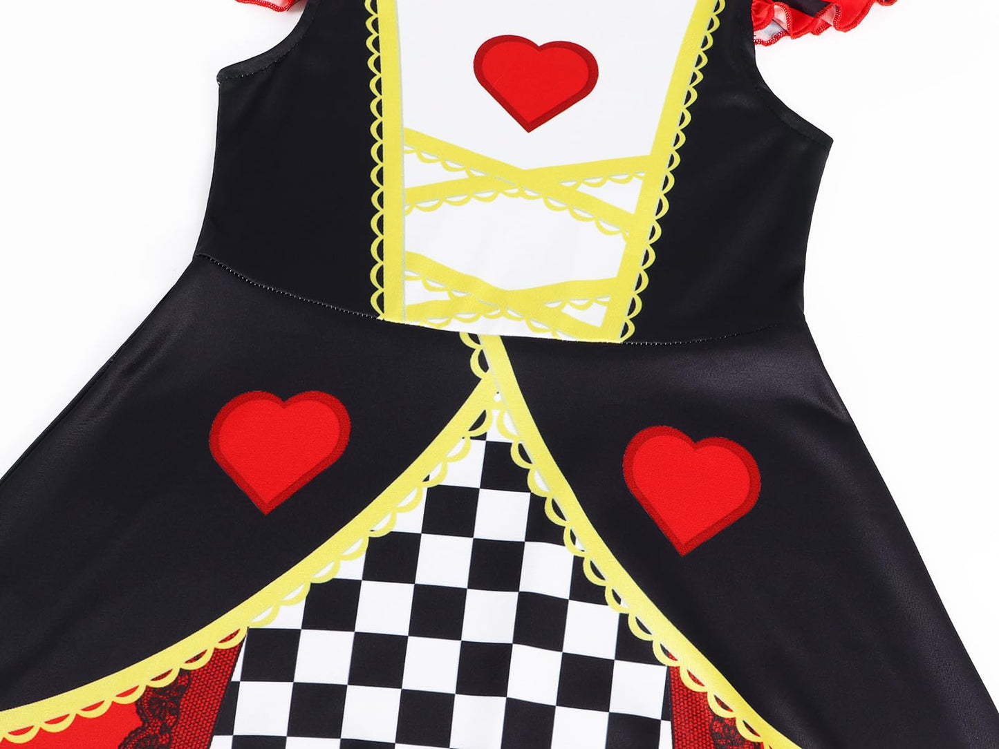 Eledobby Girls The Queen Of Hearts Costume Princess Dress Up Halloween Birthday Party Outfits 4T 5T