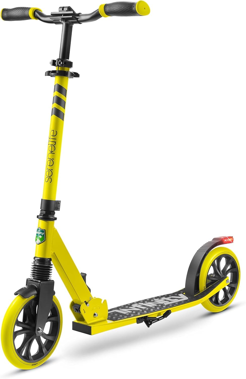 Serenelife Kick Scooter Adult Teenagers Kids- 2 Wheel Kids Scooter With Adjustable T-Bar Handlebar - Alloy Anti-Slip Deck - Portable Folding Scooters For Kids With Carrying Strap - Yellow
