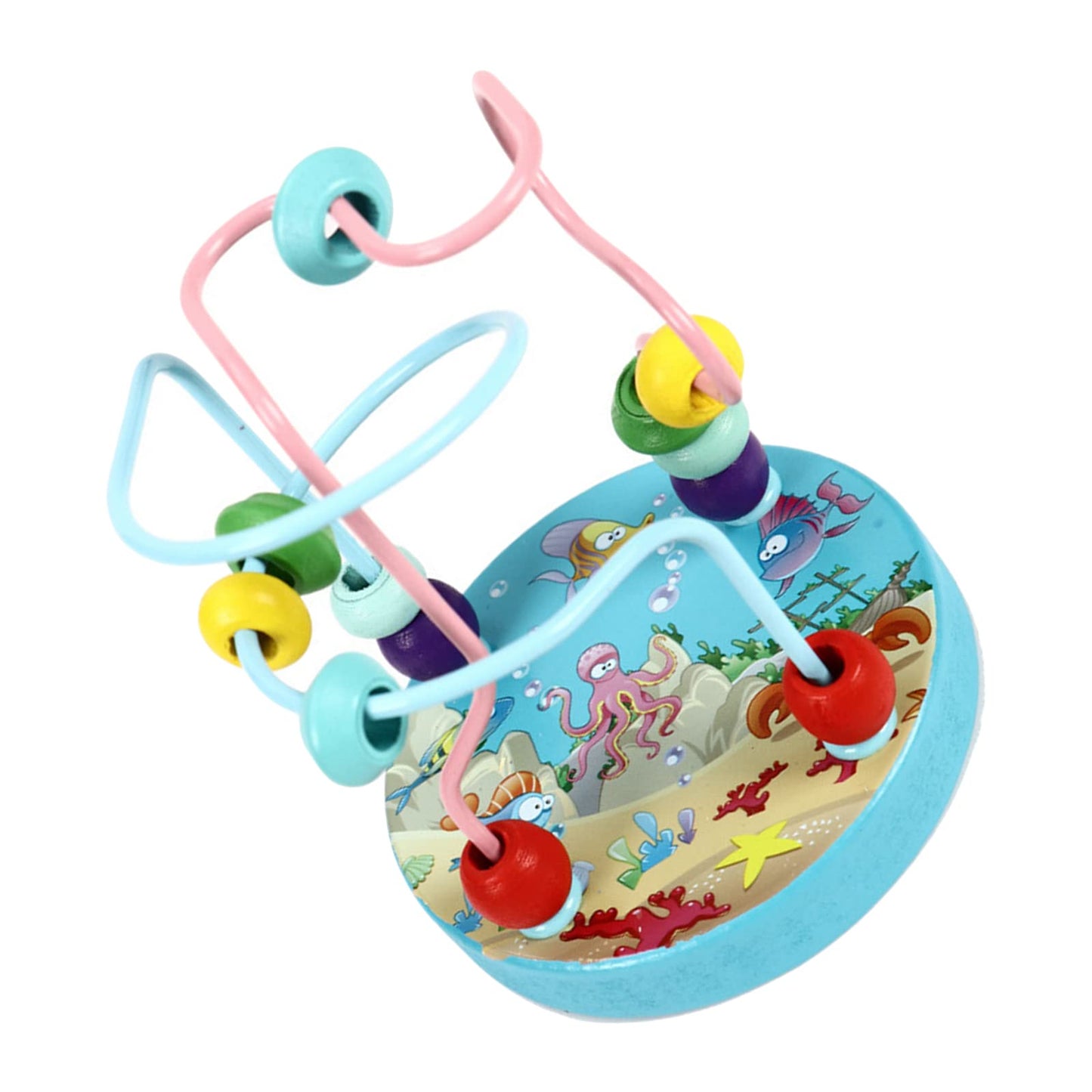 Ilsmysutra Wooden Animal Roller Coaster Circle Toys Activity Toy For Ages 3+ Ocean|Toys For Baby|Developmental Baby Toys