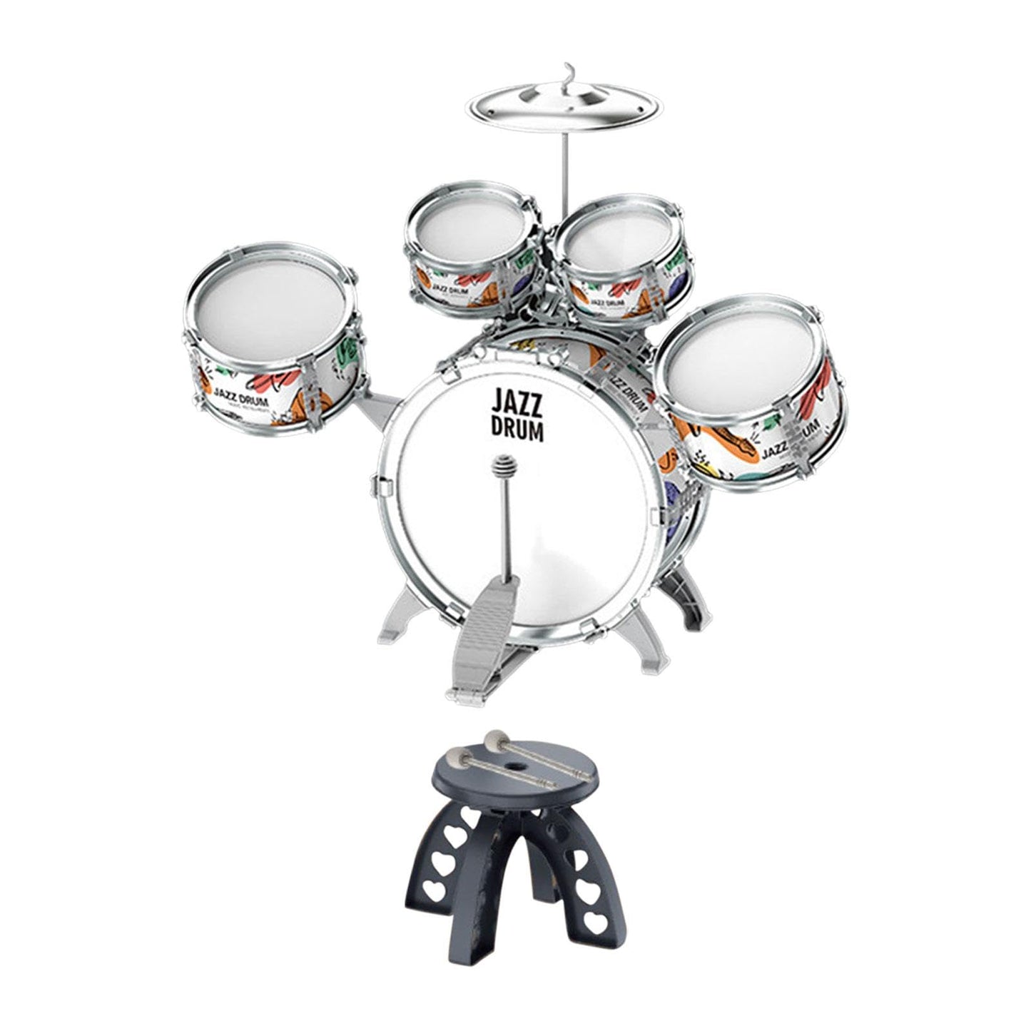 Calandis Kids Jazz Drum Set Music Enlightenment Development Toy Cymbal Bass Drum Kits Style B | Sets & Kits | Drums | Percussion