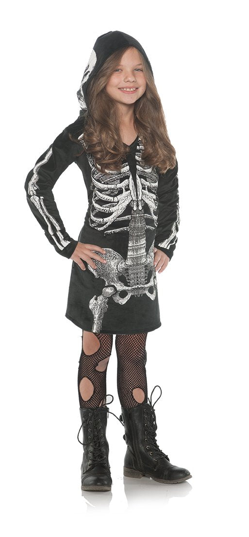 Underwraps Little Girl'S Skeleton Bones Hoodie Dress - Small