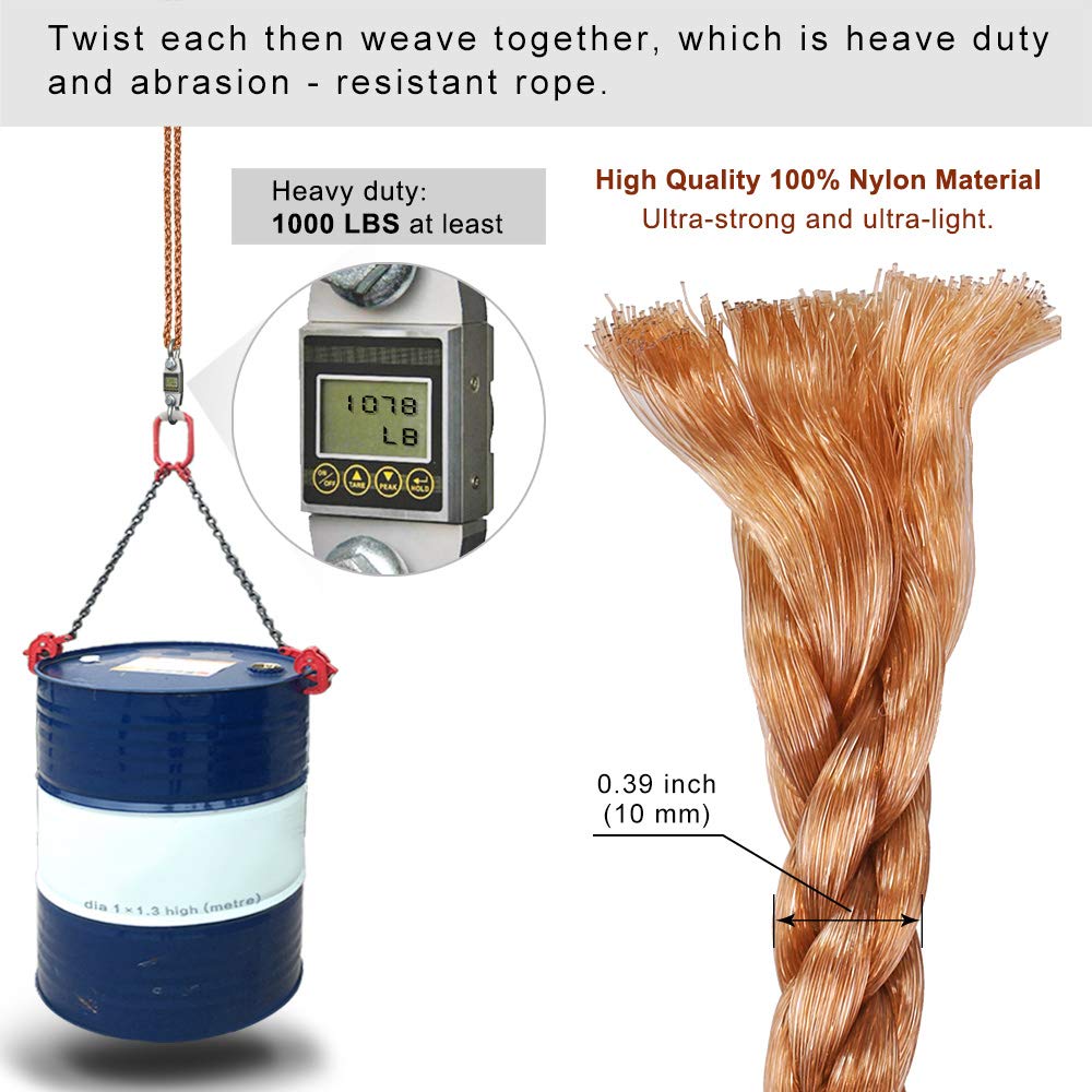 Seleware Tree Swing Ropes Hammock Chair Straps Hanging Kit, Length Adjustable Nylon Rope Holds To 1000Lbs, Perfect For Playgroun