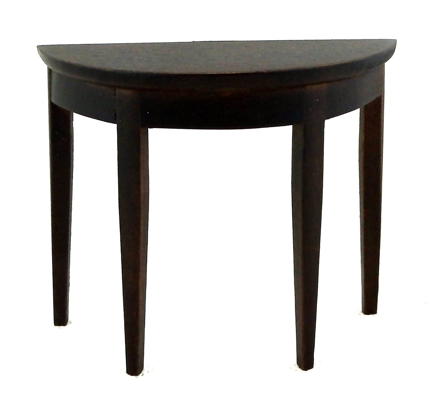 Melody Jane Dolls Houses Dark Oak Half Moon Demi Table Miniature 1:12 Scale Hall Furniture