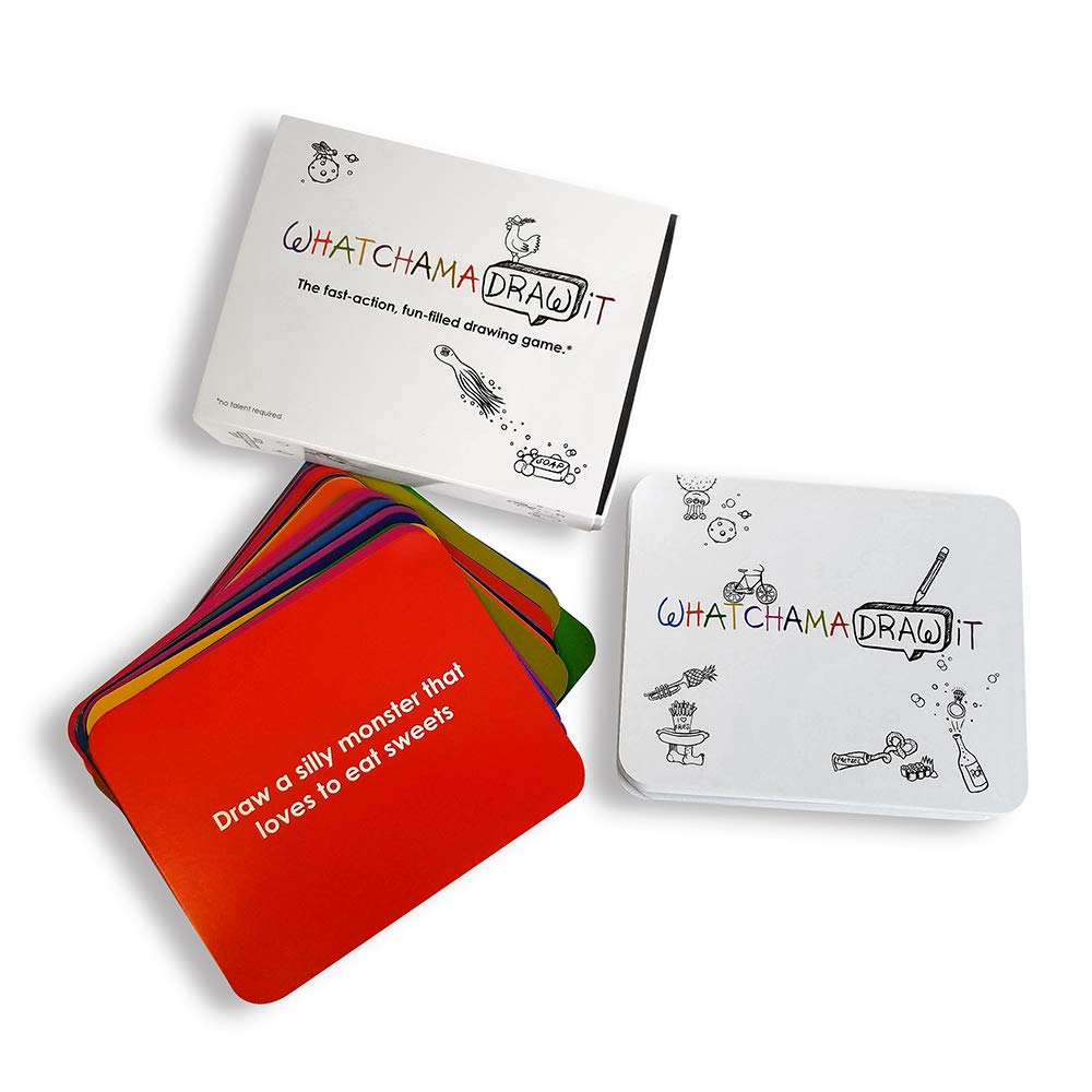 The Imagineering Company Watchamadrawit Fast Action Drawing Game With Wildly Creative Challenges - A Family Board Game For Kids And Adults - Let The Family Game Night Fun Go Crazy