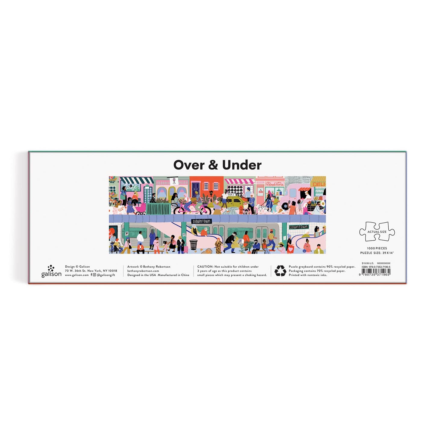 Galison Over & Under 1000 Piece Panoramic Puzzle - Colorful And Bright Jigsaw Puzzle, Thick And Sturdy Pieces, Family Activity