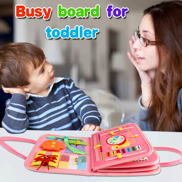 Fyjous Busy Board For 1 Year Old, Montessori Busy Board Toys For Toddlers 1 2 3 4 Years Old Sensory Toys Quiet Book For Toddler Girls Educational Activity Airplane Car Travel Toys Birthday