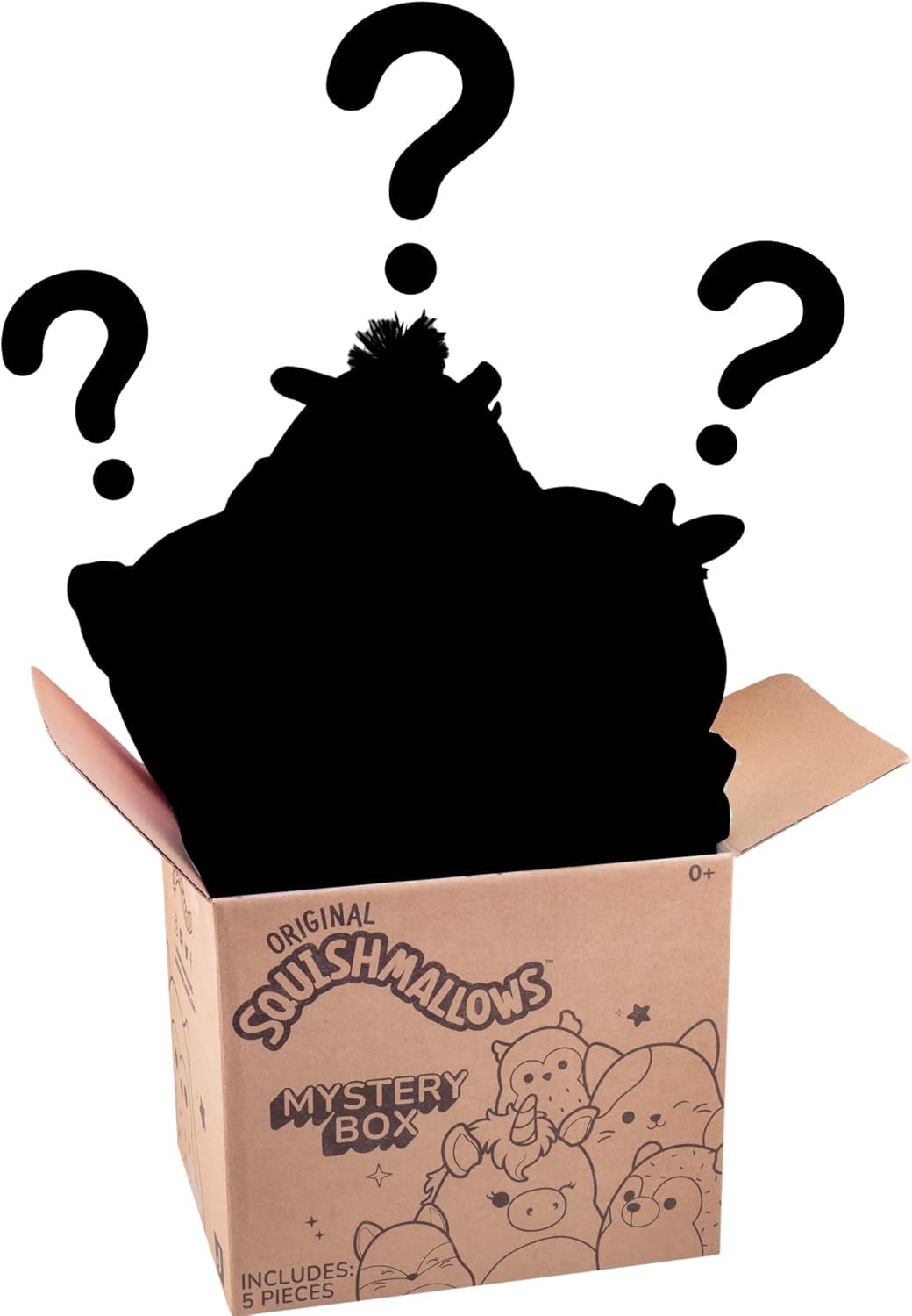 Squishmallows Original Mystery Box 5-Inch Plush 6 Pack Styles Will Vary In Surprise Box That Includes Six 5'' Plush