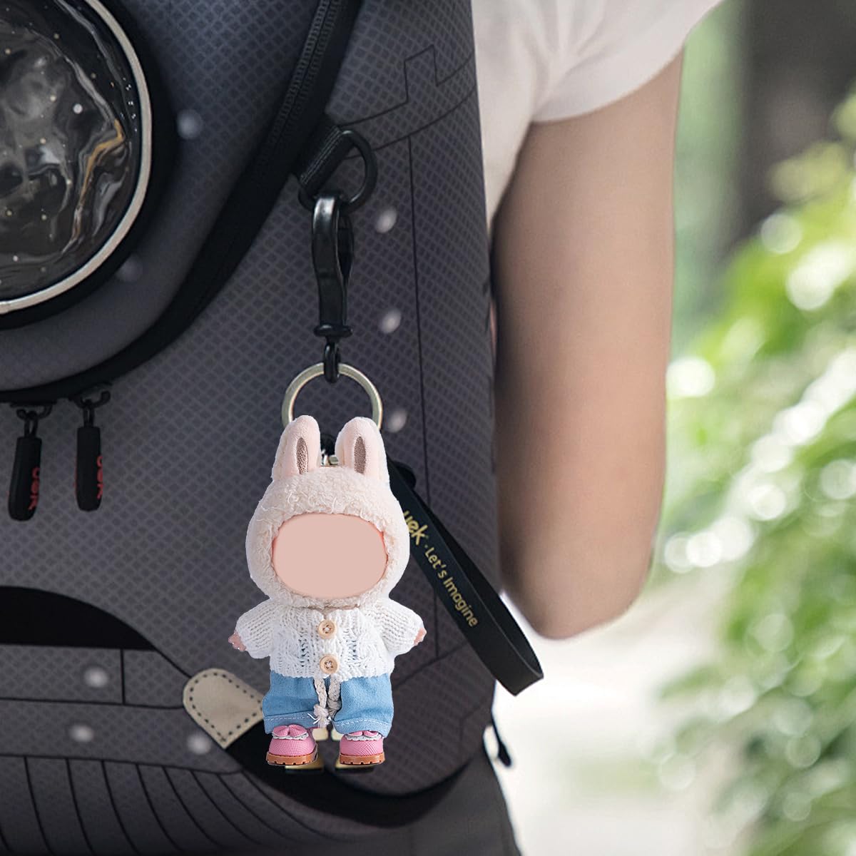 17cm Doll Clothes Set enhanced Jeans & Knitted Sweater Outfit for 17cm 15cm Dolls Cute Dress Up Fashion No Doll Included (White 17cm/15cm)