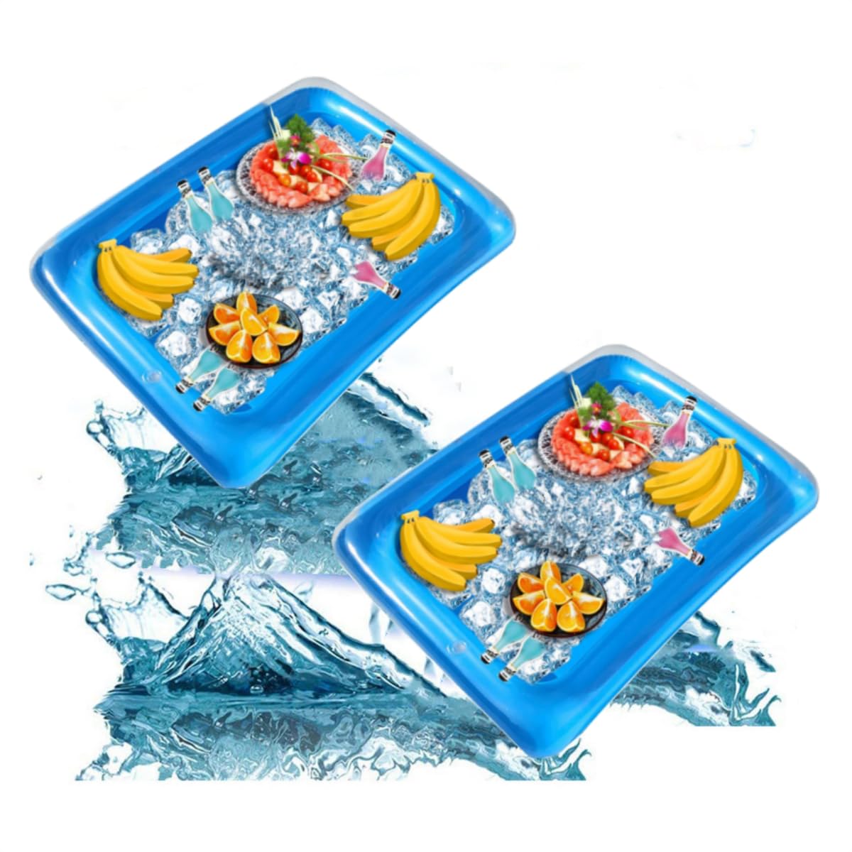 Supoice 4 Pack Inflatable Salad, Food, Drink Buffet Cooler Tray Inflatable Serving Bar/Bufft Cooler Perfect For Bbq, Picnic, Pool Party