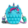 Sichy Pop Fidget Bag, Pop Purse for Girl and Women Pop Bag with Unicorn Toy, Anti Stress Silicone Poppet Fidget Shoulder Bag, Be