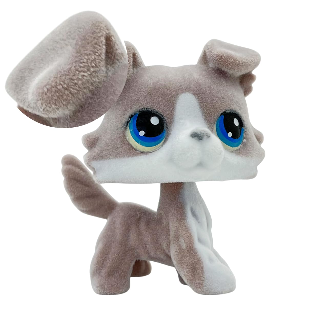 Lpscb Custom-Made Flocked Pet Shop Toy Fuzzy Animal Figure Short Hair Cat Dog Collie Dachshund Great Dane Cocker Spaniel (Tan #6