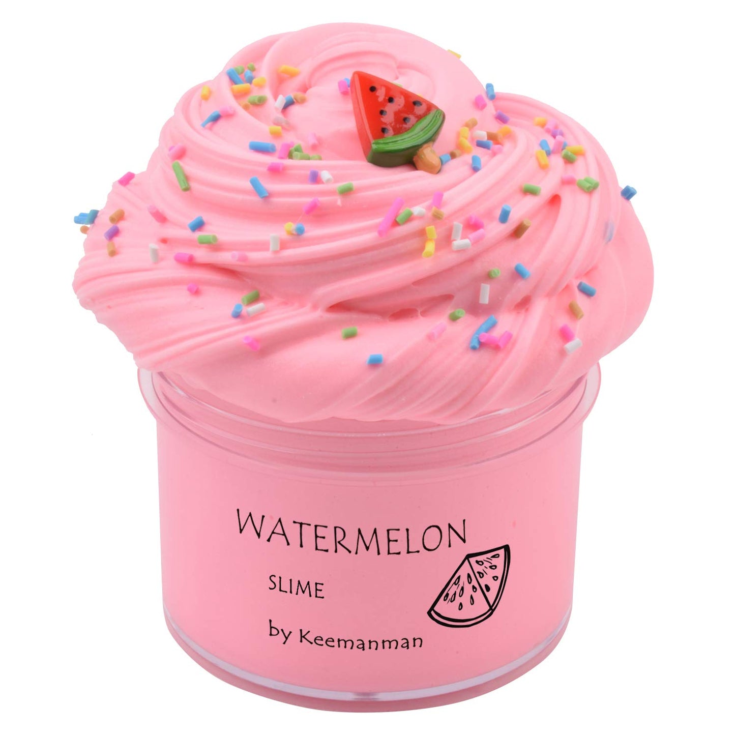 Keemanman Pink Watermelon Butter Slime, Diy Slime Supplies Kit For Girls And Boys, Stress Relief Toy Scented Slime Toy For Kids