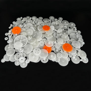 265Pcs White Plastic Gears Module 0.5 Gears For Dc Motor Diy Model Toys Rc Car Robot Gear Replacement Electric Motor Gears (265)