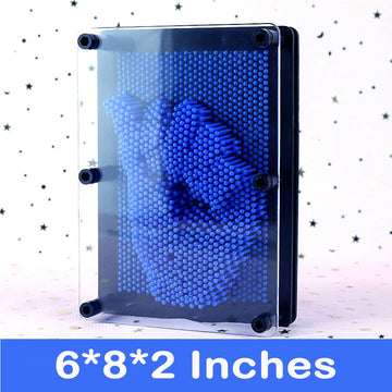 Sharkwill 3D Pin Art Intellectual Fun Toy Blue Plastic Pin Art Palm Board Push Pin Toy (Blue-6 X 8 Inches)