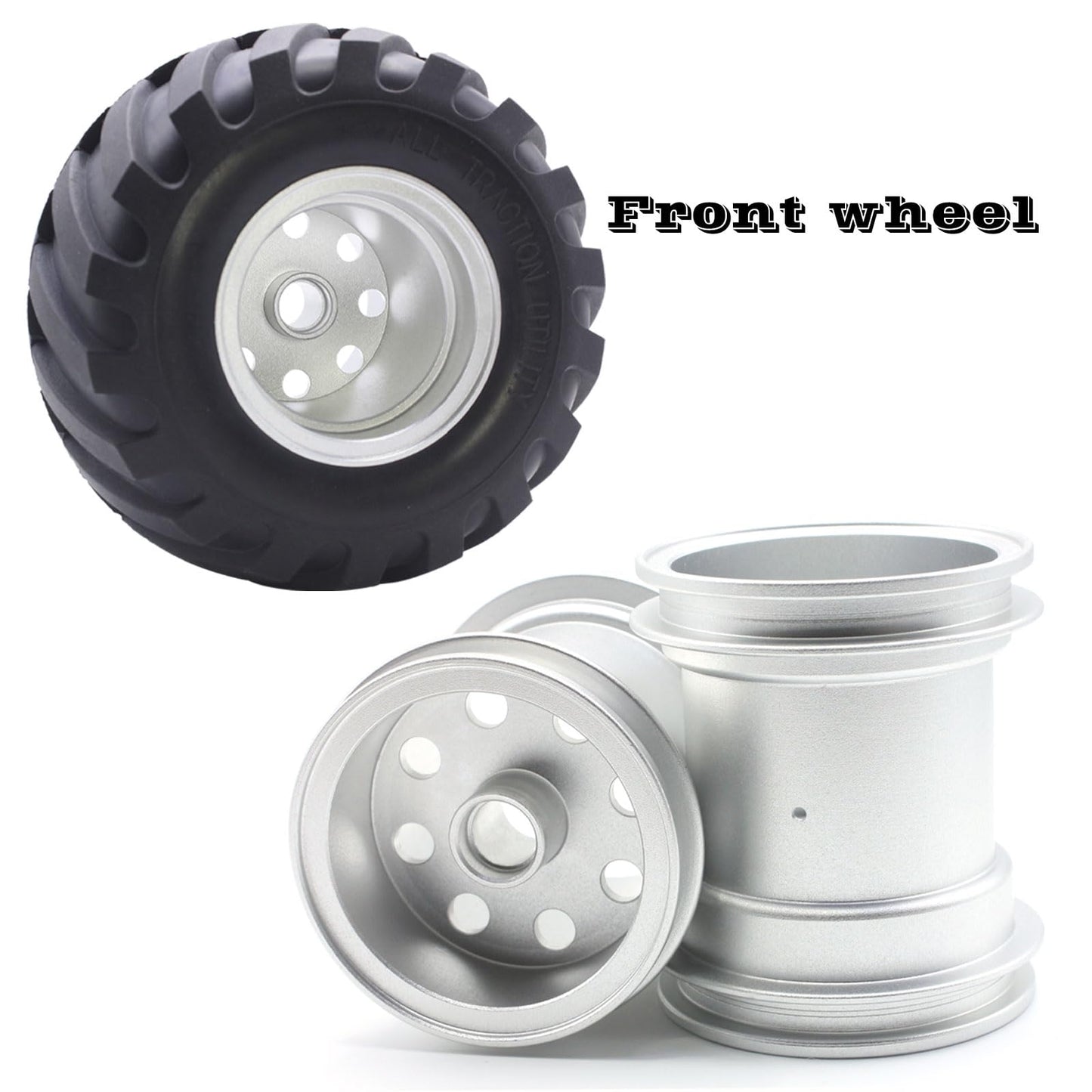 Hobohy Cw-01 Aluminum Wheels Hub Rims For Tamiya Cw01 Chassis Lunch Box Midnight Pumpkin Rc Car Upgrade Parts (Silver)