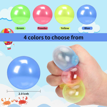 12 Pack Glow In The Dark Sticky Balls, Party Favors Fidget Toys Stress Balls For Kids And Adults, Lumi Balls Toys,Ceiling Balls,Sensory Balls,Dream Balls