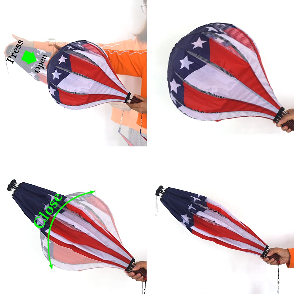 Fenely Patriotic Hot Air Balloon Garden Wind Spinners Giant Flag Pinwheels Whirligigs Windmill Toys For Kids Yard Decor Lawn Dec