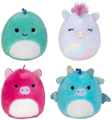 Fantasy Squad 4 Pack Of Mini Squishmallows Squishville (2 Mystery + 2 Viewable)