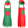Sunshane 4 Pieces Christmas Elf Kits Include Elf Aprons And Elf Hats For Christmas Party Costume Supplies (Red And Green)