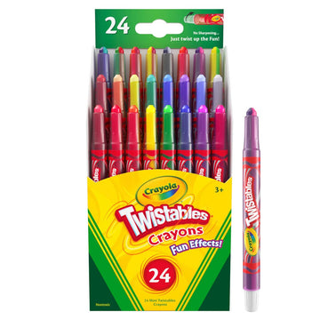 Crayola Twistables Crayons (24Ct), Special Effects Crayons For Kids, No Sharpening Coloring Supplies, Less Mess, Gifts For Kids