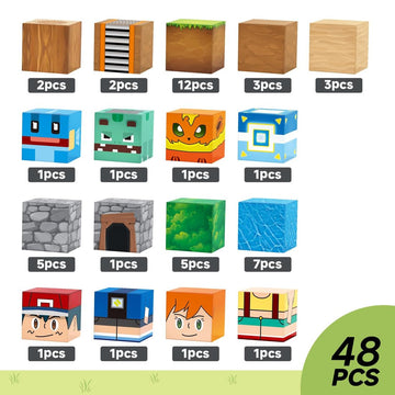 Lvhero Magnetic Blocks- Kids Building Blocks Toddler Toys Stem Sensory Magnet Construction Toys For 3+ Year Old Boys & Girls Christmas Birthday Gift