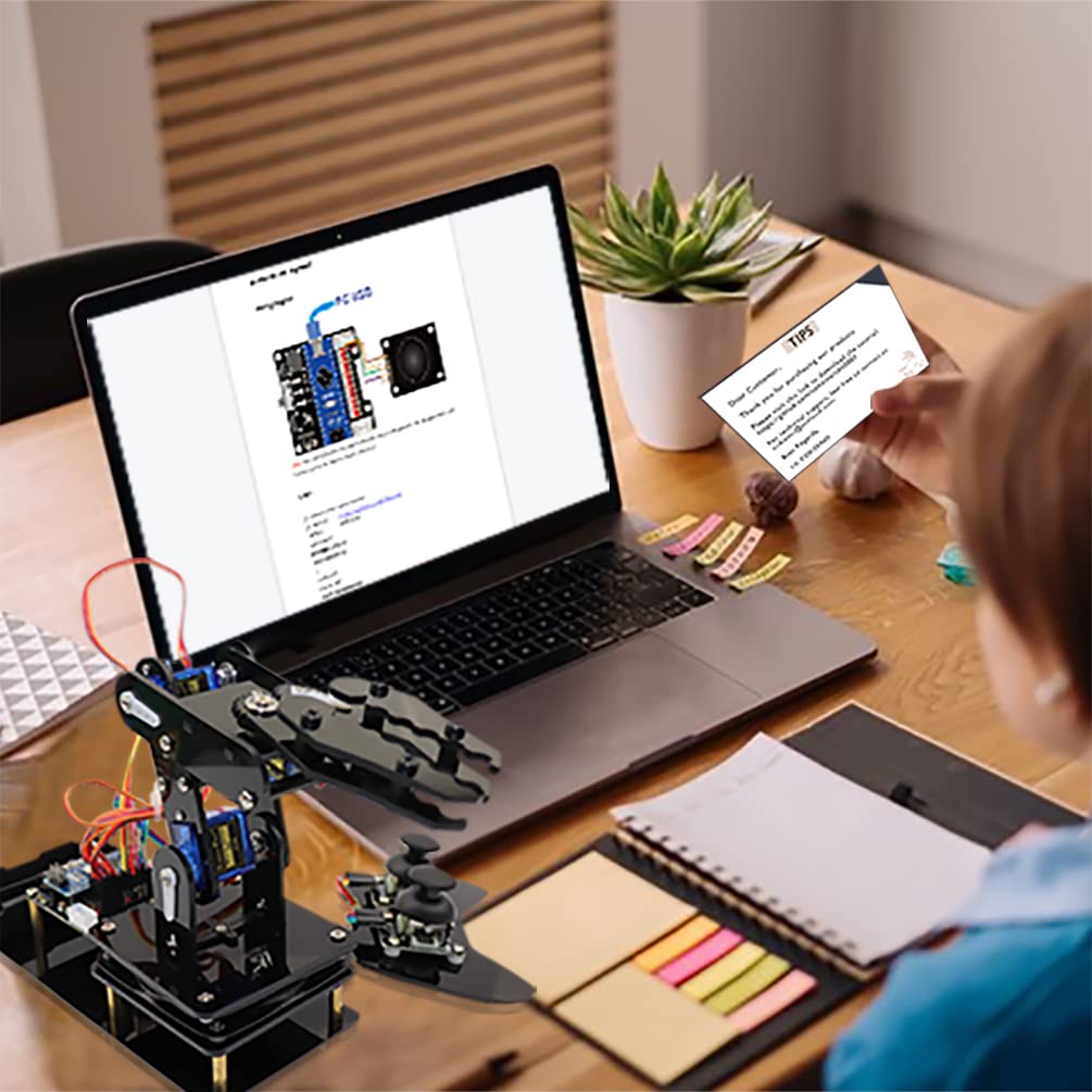 LK COKOINO Robot Arm for Arduino, Smart Robot Building Kit That can Memorize and Repeat Movements for Beginners/Teens/Adults to