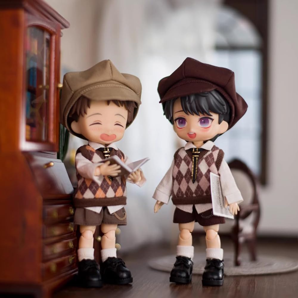 Niannyyhouse School Uniform Outfit For Ob11 1/12 Bjd Doll 4.3 Inches (11 Cm) Body (A-2)