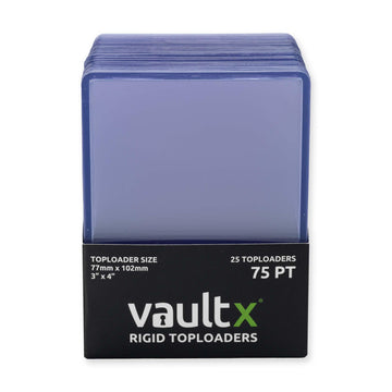 Vault X Toploaders 75pt Trading Cards enhanced Extra Thick 3 x 4 Seamless Rigid Card Holders Hard Sleeves Clear Protection for Collectible Card Games Sports TCG (25 Pack)