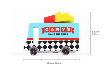 Candylab Toys CANDYCAR Wooden Food Truck Collection - French Fry Van enhanced Handcrafted Beech Wood Toy Car