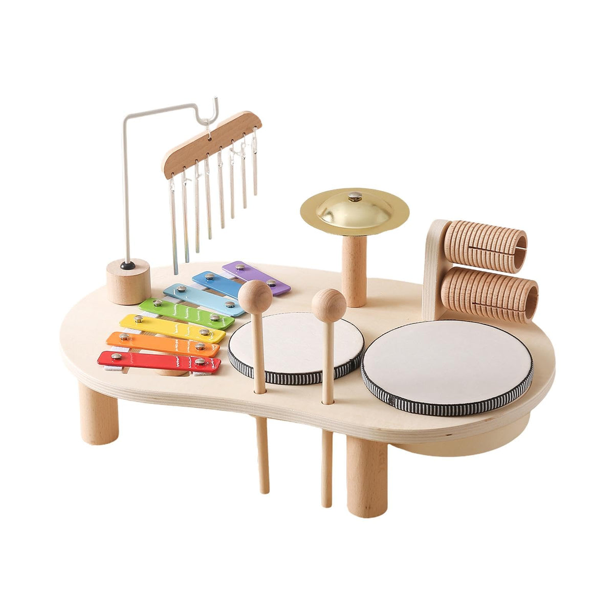 Heavenglow Kids Drum Set Montessori Musical Instruments Set For Children Toddlers Gifts|1 Set Xylophone Music Toys|Sets & Kits|M