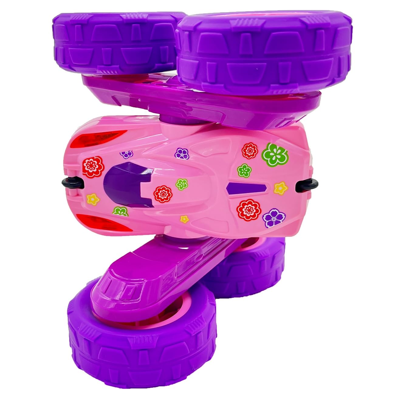 Threeking RC Stunt Car Remote Control Cars Toy with Lights Double-Sided Driving 360-degree Flips Rotating Cars Toys for Girls Bo