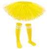 5 Layered Tutu Skirt For Kids Tulle Tutu Skirt With Tube Socks Princess Runners Costumes Cosplay For Girls Kids(Yellow,Kid)